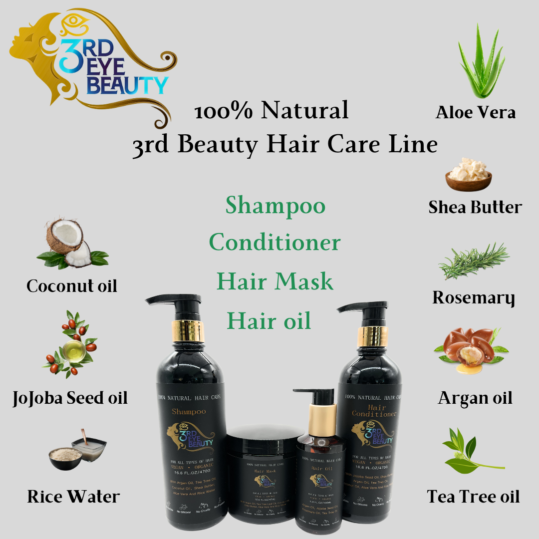 Hair conditioner - All Natural, Vegan, Silicon, and Sulfate free Conditioner made with Argan oil, Tea Tree oil, Aloe Vera and Rice water.